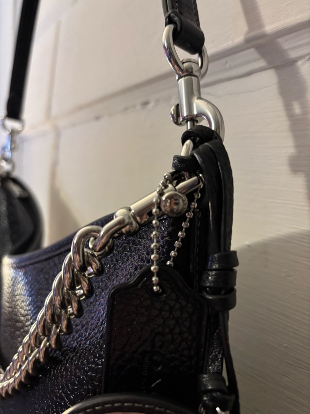 Coach Large Laurel Black shoulder bag with silver hardware - Picture 4 of 10